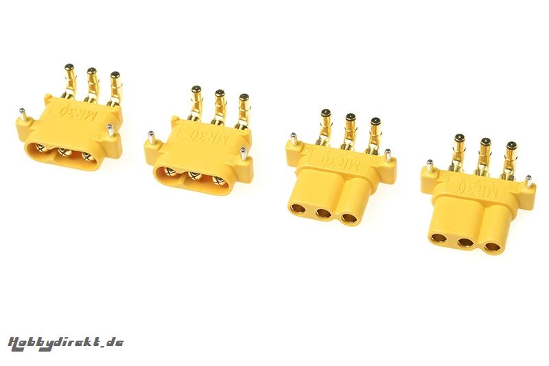 G-Force RC - Connector - MR-30PW 3-Polig - Goldkontakten - Stecker + Buchse - 2 Paare GF-1086-001