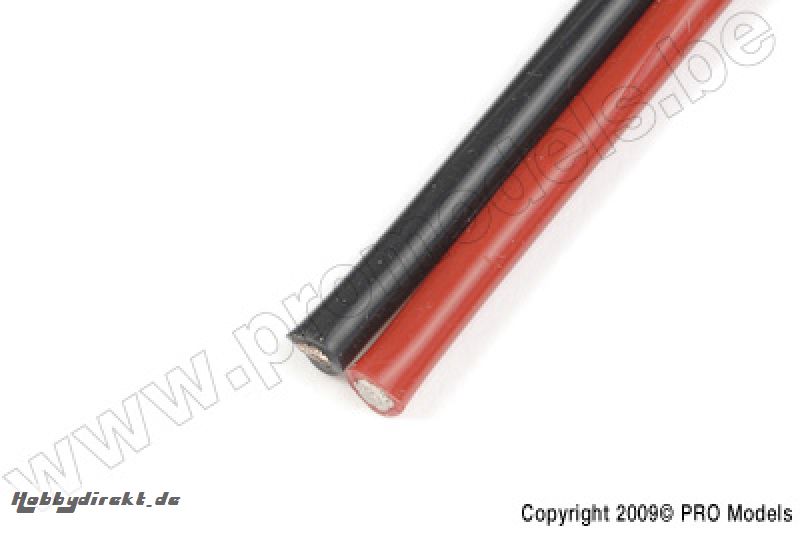 G-Force RC - Silikon Kabel - Superflex - 0,6mm² 20AWG - 196/0.08 Stränge - 1m Rot + 1m Schwarz GF-1340-006