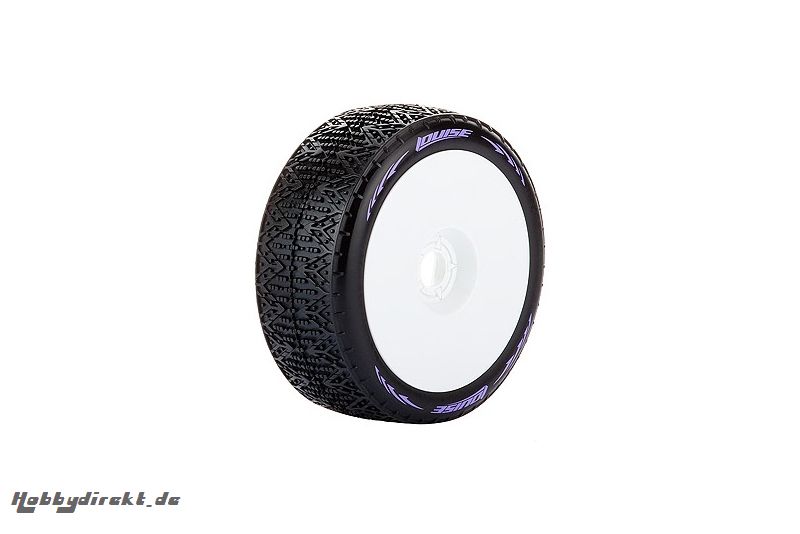 Louise RC - B-PHANTOM - 1-8 Buggy Reifen - Fertig Verklebt - Soft - Felgen Weiss - Hex 17mm - 1 Paar LR-T3152SW