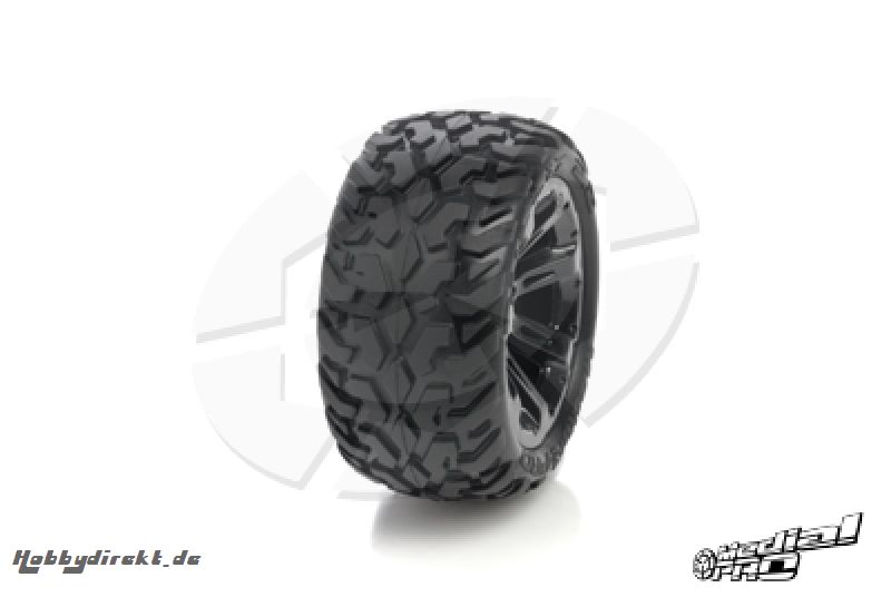 Medial Pro - Tyre set pre-mounted Bullit 2.2 Rear ,White Rims fits BANDIT/VXL MP-5200