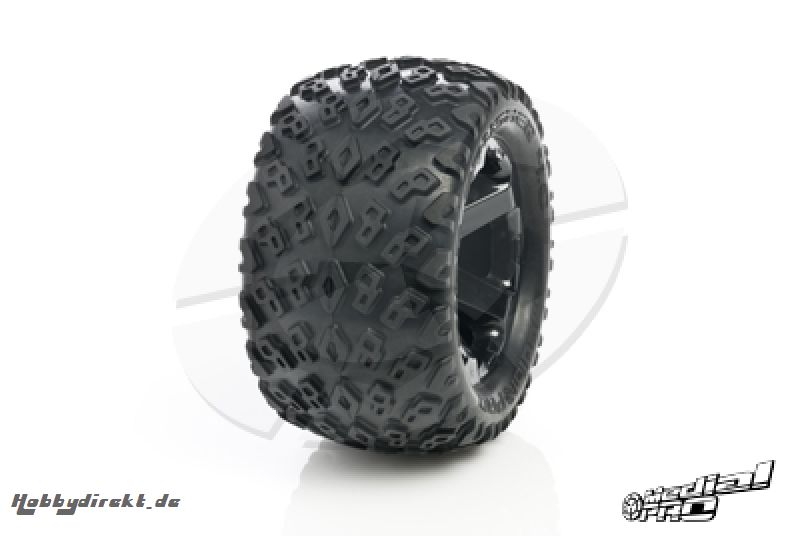 Medial Pro - Tyre set pre-mounted Dirt Crusher 4.0, White rims 17mm Hex, fits REVO + MAXX series MP-5700