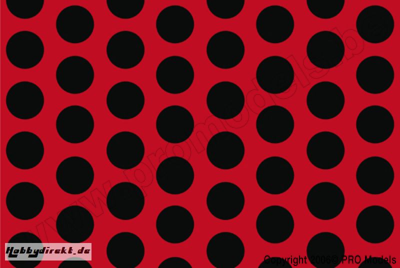 Oracover - Fun 1 (16mm Dots) Light Red + Black ( Length : Roll 10m , Width : 60cm ) OR-41-022-071-010