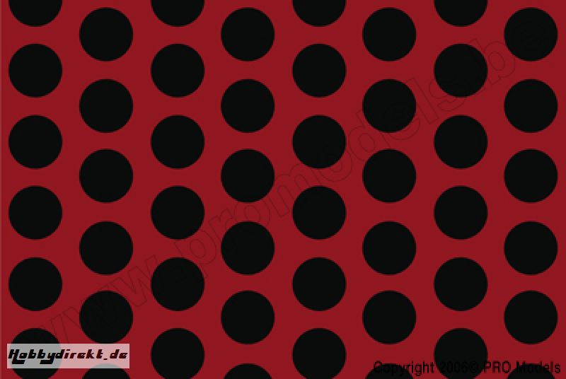 Oracover - Fun 1 (16mm Dots) Ferrari Red + Black ( Length : Roll 10m , Width : 60cm ) OR-41-023-071-010