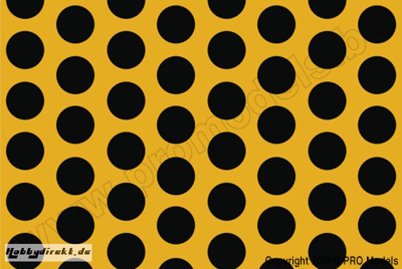 Oracover - Fun 1 (16mm Dots) Cub Yellow + Black ( Length : Roll 10m , Width : 60cm ) OR-41-030-071-010