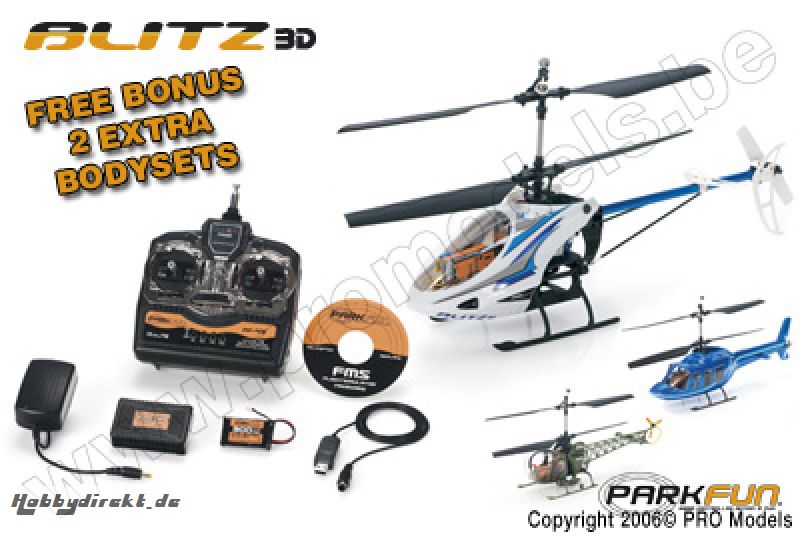 PARKFUN BLITZ 3D RTF 35MHZ MODE 1 EU + FLIGHT SIM + 2 BODIES PF-120-35M1-EU