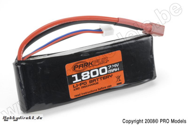 Parkfun RC - Sonic 185 Lipo Batterypack 7.4V 1800 Mah PF-450-SP-218