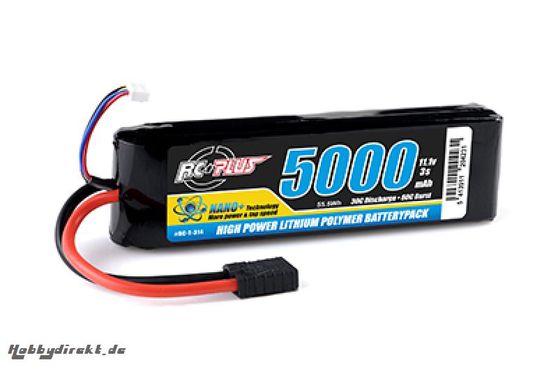 RC Plus - Python Plus Car 35C 5000 Mah 3S 11,1V Softcase Car Li-Po, TRX Conn. RC-T-314