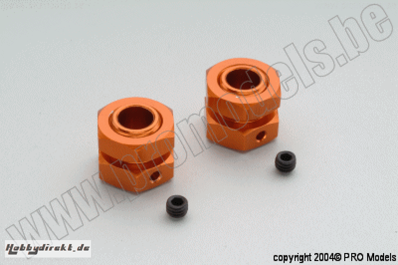 Protech RC - Wheel Hub + Nut 8mm Orange T57.086