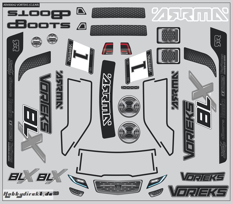 Arrma Vorteks Body Decals - 2014 Sp AR490042