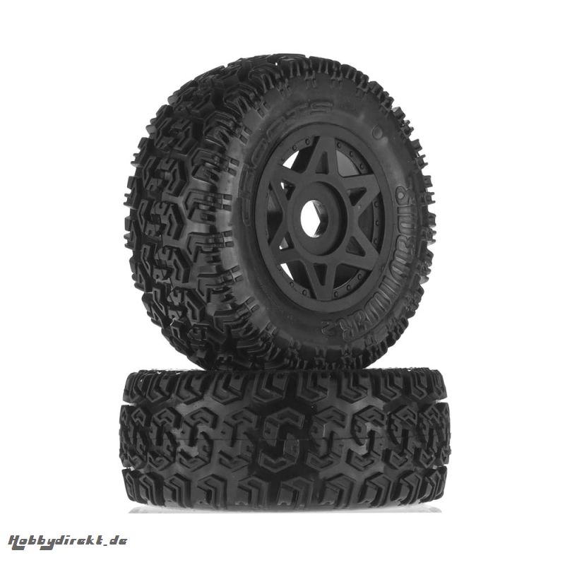 Arrma DBOOTS SIDEWINDER 2 6S TYRE SET GLUED (Black) AR550003