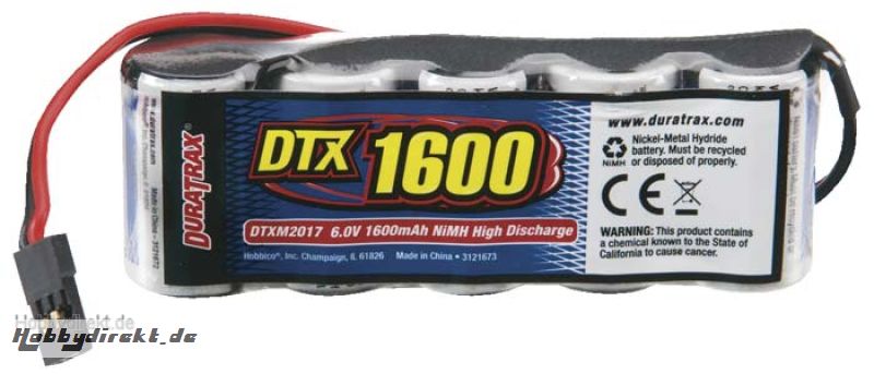 DTX NiMH Empfängerakku 6V 1600mAh Flat JR-Stecker DTXM2017