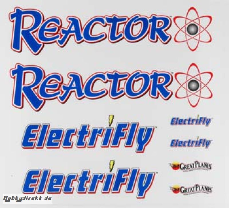 Decal Set Reactor 3D Hobbico GPMA2943