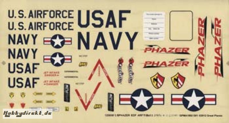 Decals Phazer EDF ARF GPMA4245