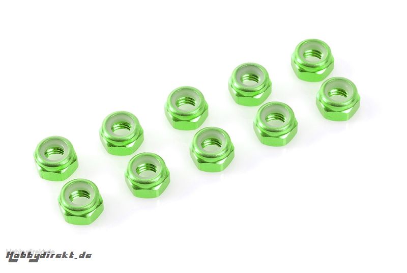 Sechsk. M2 Selbstsichernd Green, Aluminium 10pcs HCAQ6621