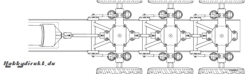 ANGETRIEBENE VORDERACHSE M 1:16 Robbe 1-3624 3624