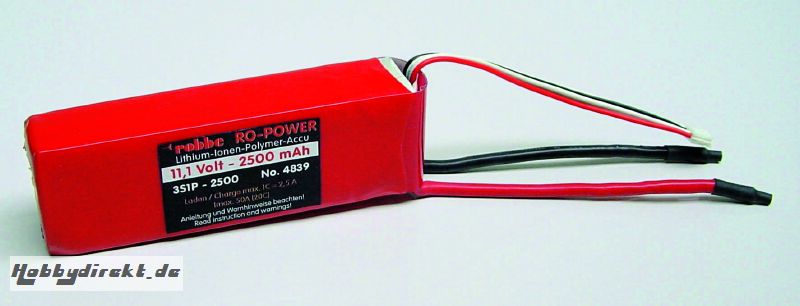 LIPO-AKKU 3S1P 11,1V 2500MAH Robbe 1-4839