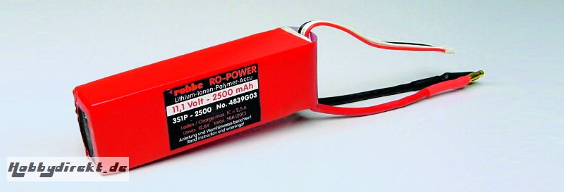 LIPO-AKKU 3S1P GO3 2500MAH Robbe 1-4839GO3