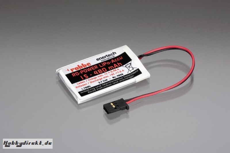 Empfänger Akku LiPo 1S 480mAh 16C Robbe 4856 1-4856