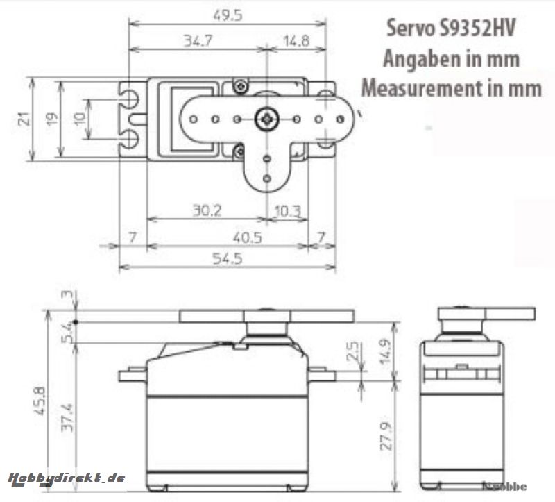 Servo S9352HV Futaba F1638 1-F1638