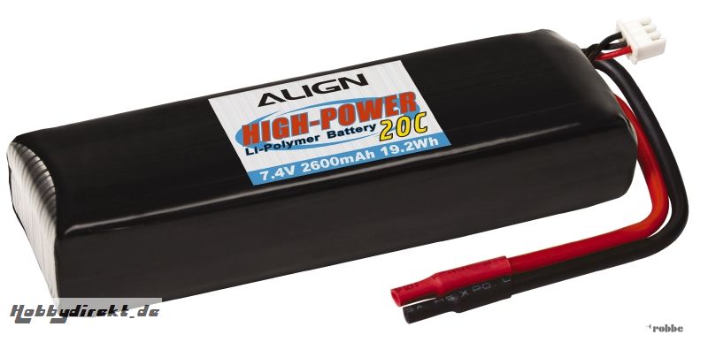 LiPo-Akku 2S1P 7,4V 2600mAh/ Align Robbe HBP26003 1-HBP26003