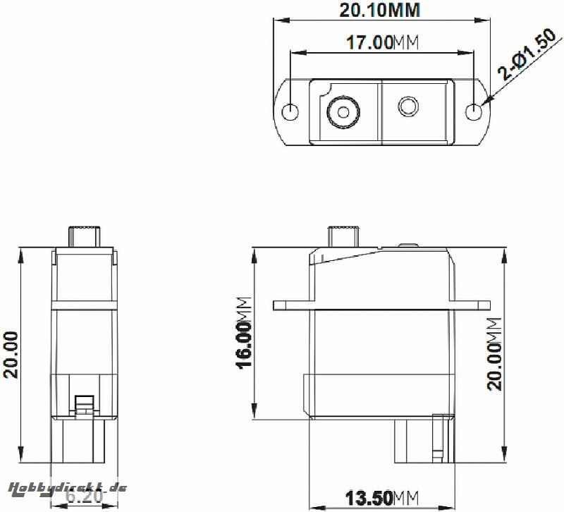 Servo DS 121 Micro Servo 6 mm SH-Stecker Graupner S4102.SH