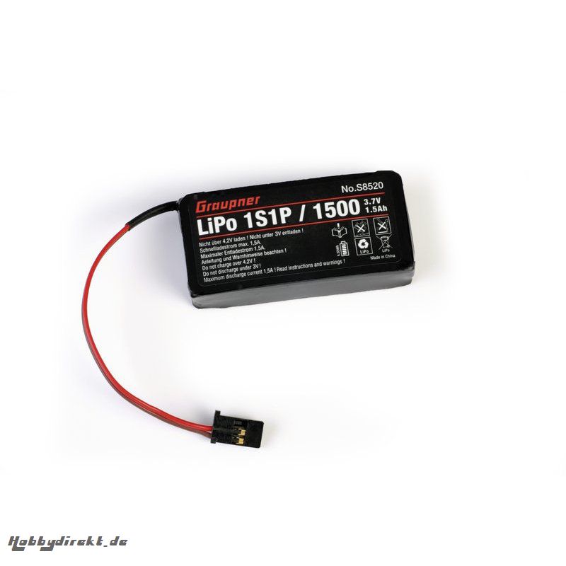 Senderakku LiPo 1S/1500 3,7V für mz-12 P Graupner S8520