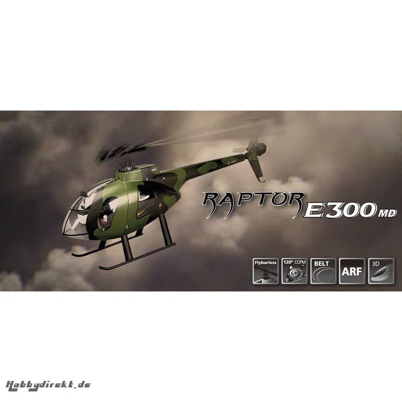 RAPTOR E300 MD Flybarless ARTF Elektro Scale Helikopter Thunder Tiger 4725-A13