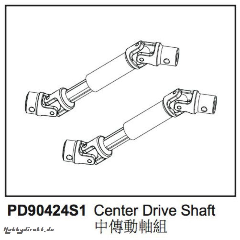 KAISER XS Zentral-Kardan-Slider Antriebswellen (2) Thunder Tiger PD90424S1