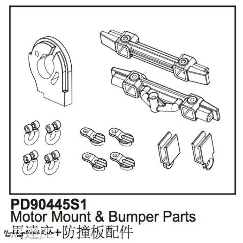 KAISER XS Motor-Halterung u. Stoßstangen-Teile, Kunststoff Thunder Tiger PD90445S1