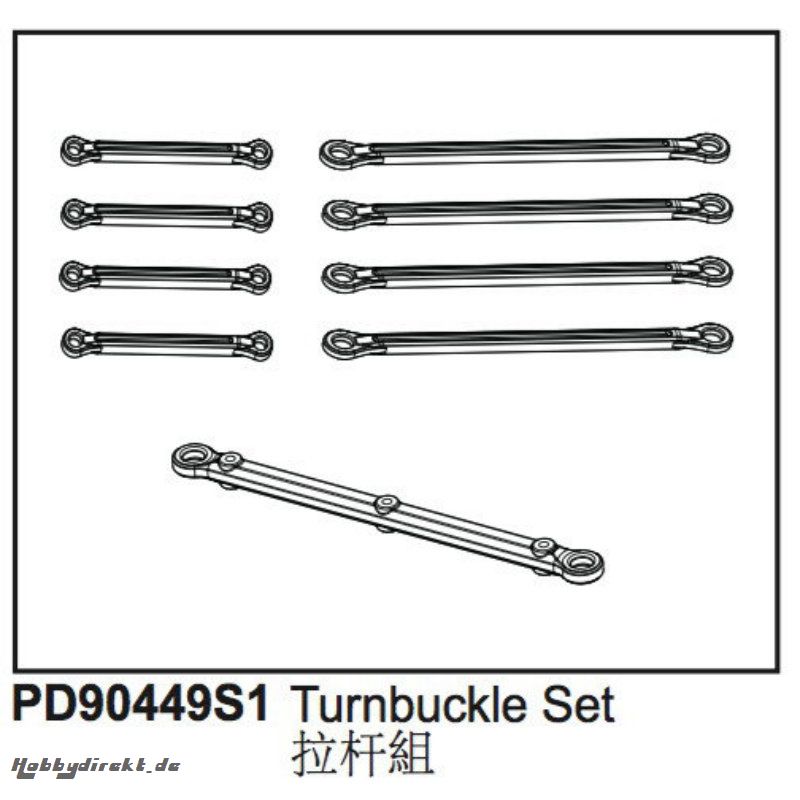 KAISER XS Fahrwerk- u. Lenk-Stangen, Kunststoff, Set Thunder Tiger PD90449S1