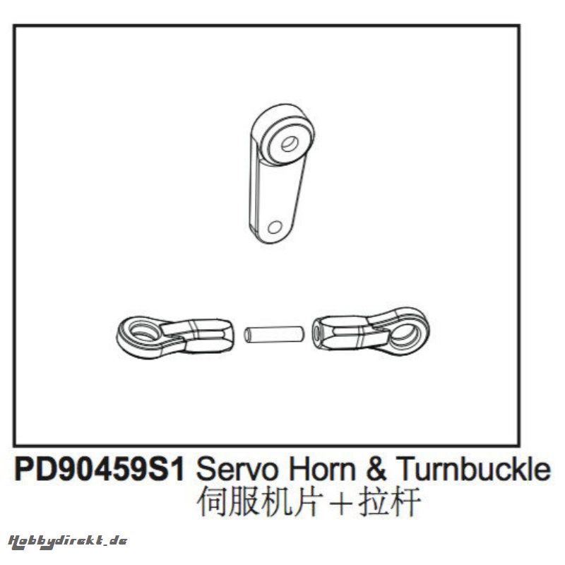 KAISER XS Servo-Horn u. Anlenk-Stange Thunder Tiger PD90459S1