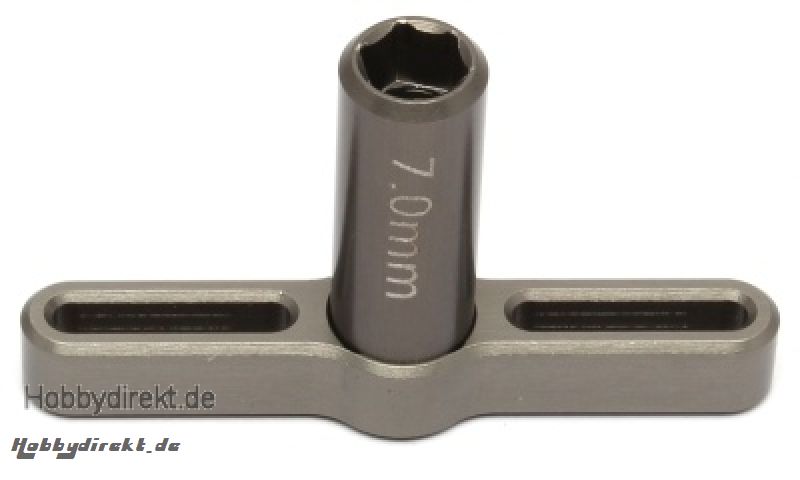 Muttern-Schlüssel 7mm, hart eloxiert, T-Griff Thunder Tiger 0301569