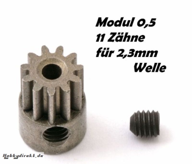 Motor-Ritzel M0,5 11Z, Welle 2,3mm z.B. für NOSRAM Micro 370 Thunder Tiger 03021157T