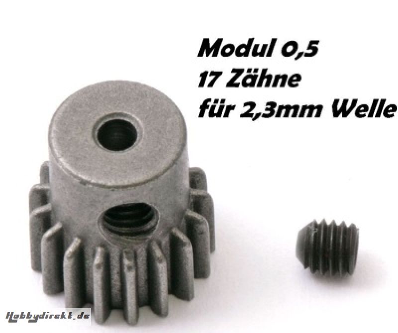 Motor-Ritzel M0,5 17Z, Welle 2,3mm z.B. für NOSRAM Micro 370 Thunder Tiger 03021159T