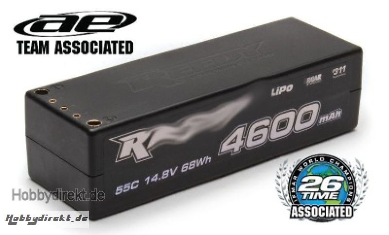 TEAM ASSOCIATED LiPo 4S-4600 55C R Competition Hardcase Thunder