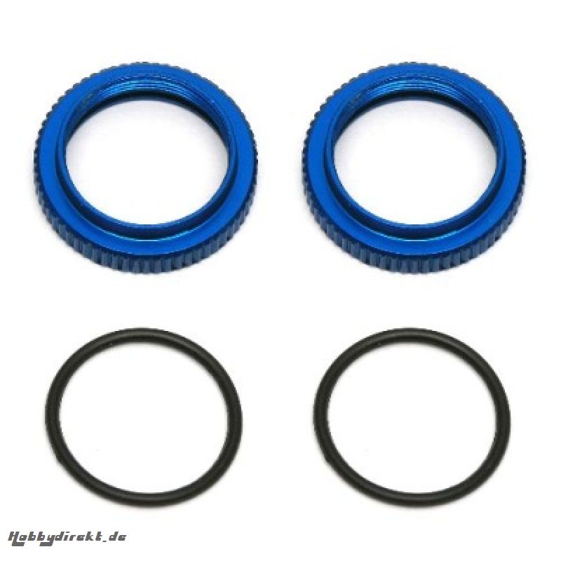 VCS3 Gewinde-Dämpfer Einstell-Ringe, Alu CNC, Blau (2) Thunder Tiger 03031326