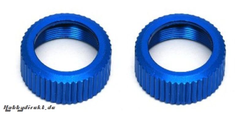 VCS3 Dämpferkappen-Ringe Oben, Alu CNC, Blau (2) Thunder Tiger 03031328