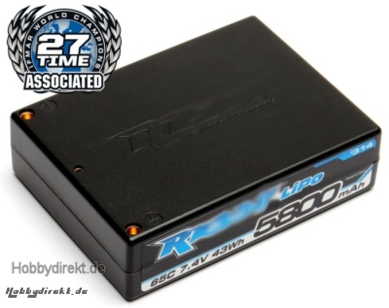 TEAM ASSOCIATED 2S LiPO 7,4V, 5800mAh, 65C SQ Thunder Tiger 0303