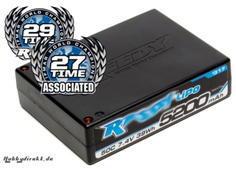 TEAM ASSOCIATED 2S LiPO 7,4V, 5200mAh, 50C SQ Thunder Tiger 030317