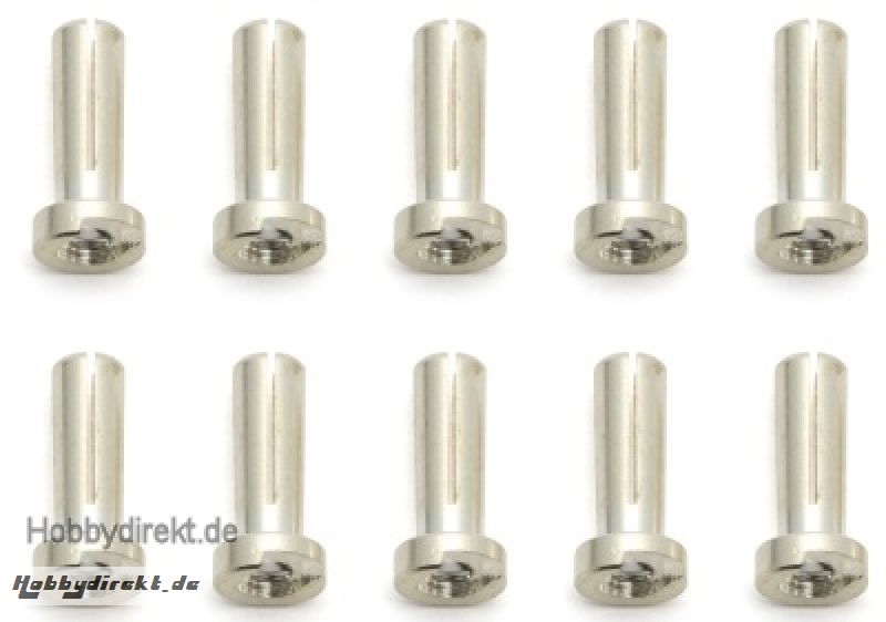 SILBER-Kontakt-Stecker Low-Profile BULLET 4mm (10) Thunder Tiger 030644