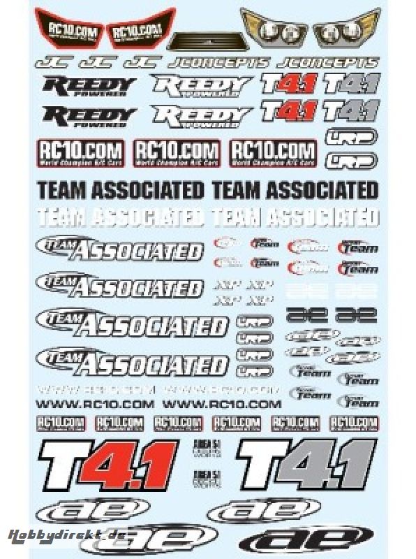 Decals TEAM ASSOCIATED RC10T4.1 SPECIAL 2012 Thunder Tiger 03074