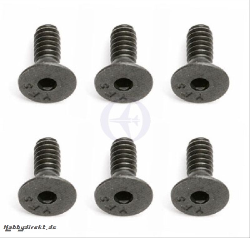 Schraube 4-40x5-16, ISK, Senkkopf, Stahl, Schwarz (6) Thunder Tiger 0307673