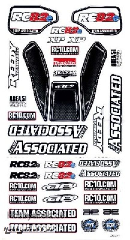 RC8.2eRS Decal Aufkleber-Bogen TEAM ASSOCIATED Thunder Tiger 03