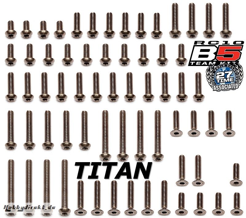 B5 Titan-Schrauben Set, M3, ISK, 66 Stück Thunder Tiger 03091601