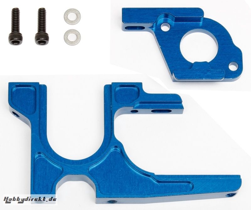 B44.3 Motor-Halterung, Alu CNC, Blau, Set Thunder Tiger 0309932