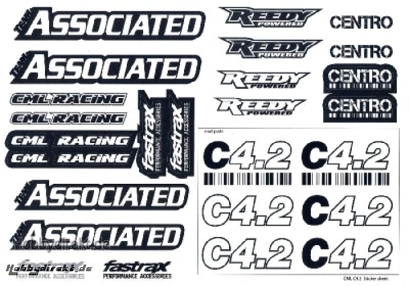 C4.2 CENTRO Logo-Decal Aufkleber-Bogen Thunder Tiger 041C0077