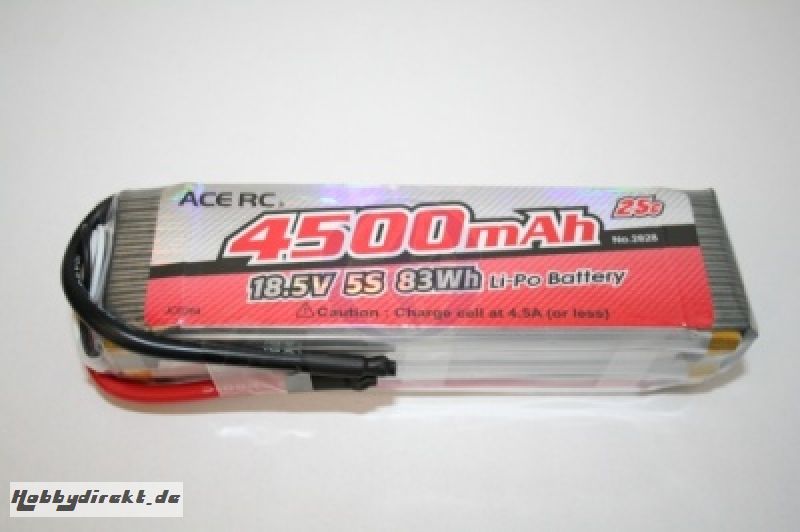 LiPo 5S-4500 25C 18,5V, ACE Thunder Tiger 2828