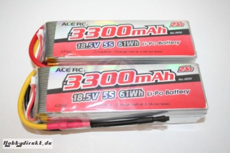 LiPo 10S-3300 25C 37,0V, ACE Thunder Tiger 2830