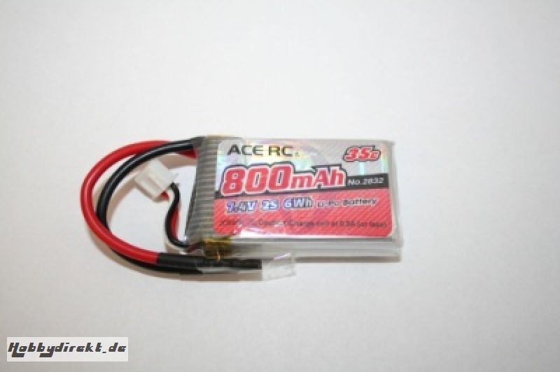 LiPo 2S-800 35C 7,4V, ACE Thunder Tiger 2832