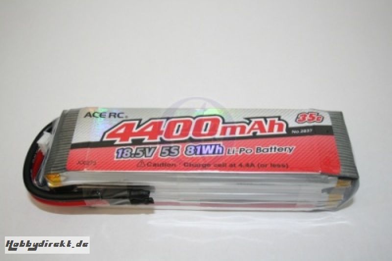 LiPo 5S-4400 35C 18,5V, ACE Thunder Tiger 2837